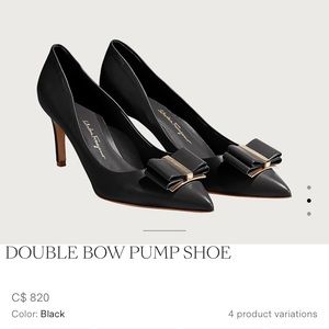 Salvatore Ferragamo Double bow pump shoe size 8.5